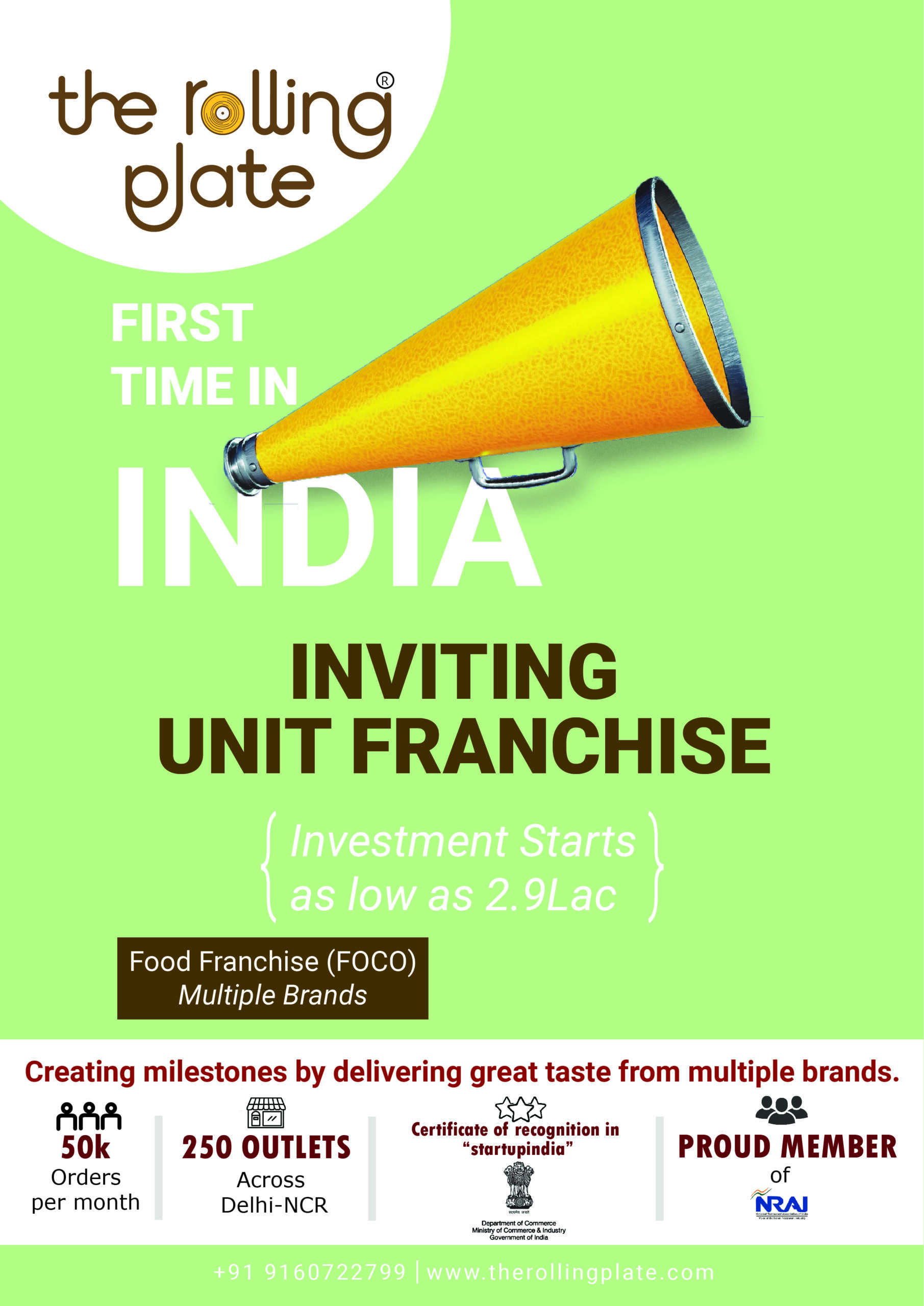 unit franchise for the rolling plate now invited