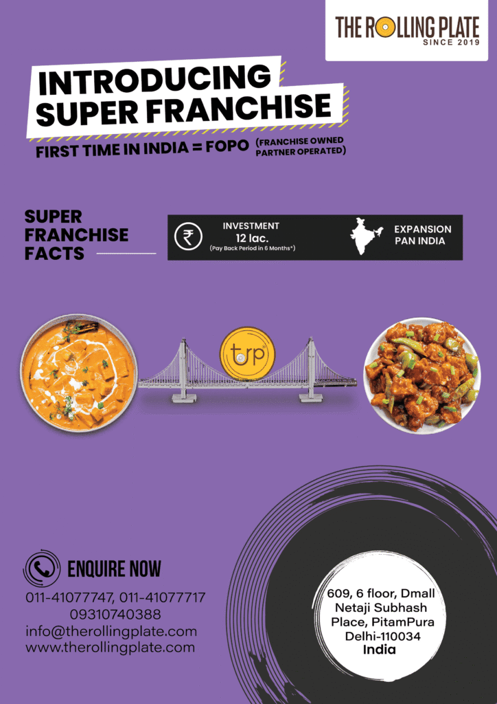 Introducing The Rolling Plate super franchise FOFO model cloud kitchen opportunity in India
