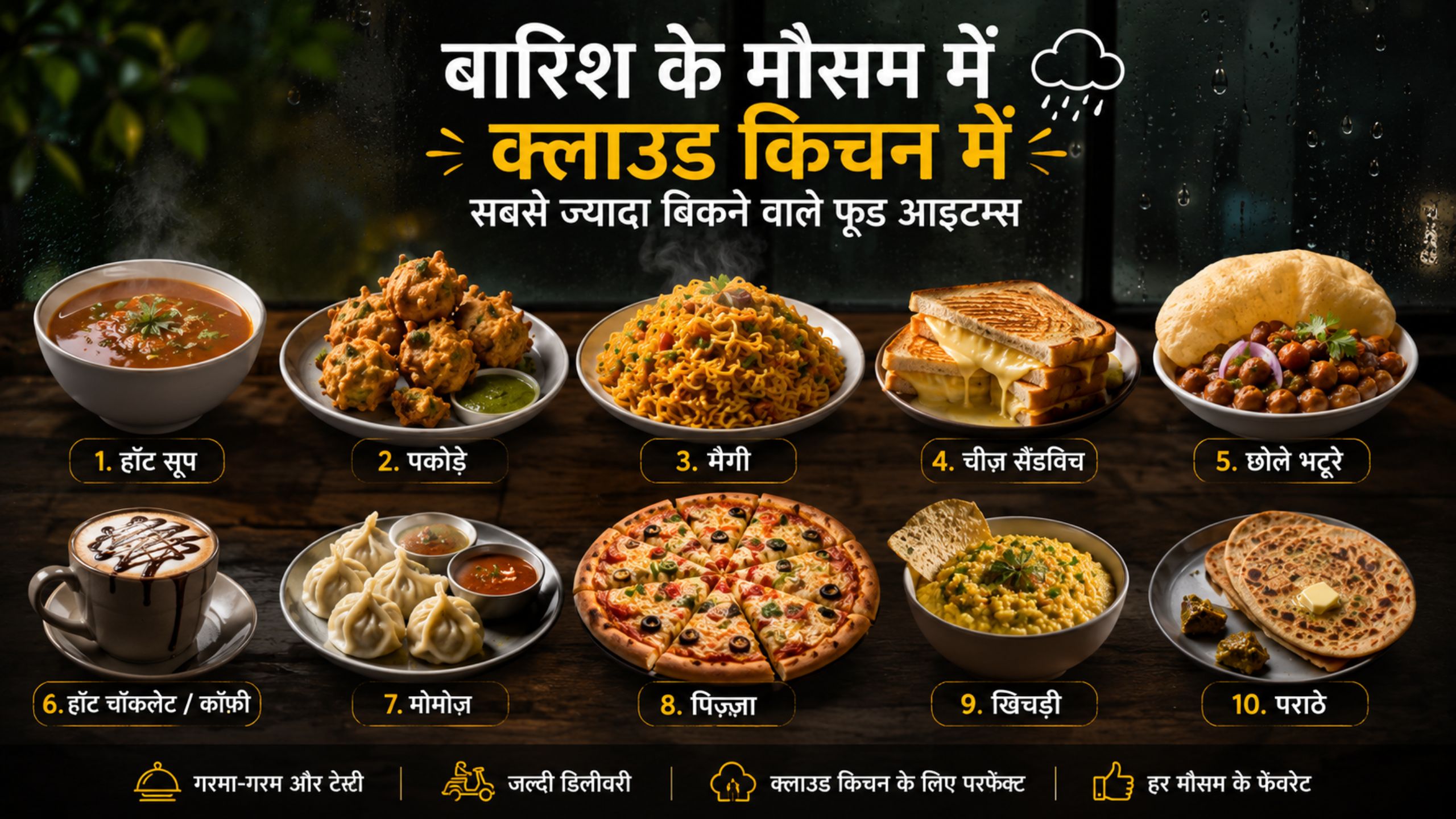 बारिश के मौसम में क्लाउड किचन में सबसे ज्यादा बिकने वाले फूड आइटम्स